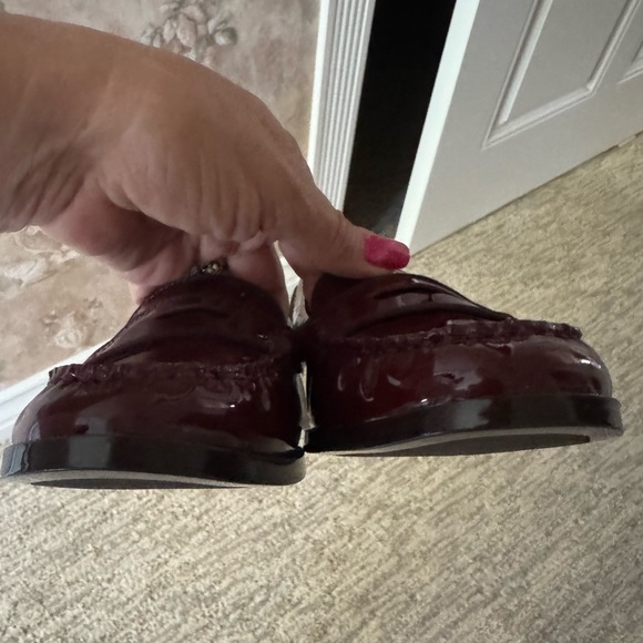 RALPH LAUREN PATENT LEATHER PENNY LOAFERS BURGUNDY SIZE 11B - Picture 6 of 8